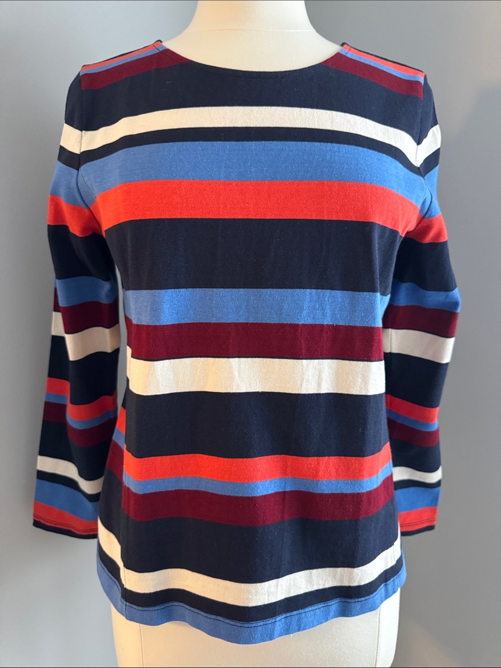 J. Crew NWOT Nautical Preppy Top - Navy, Royal, Ivory, Burgundy, Orange, Size L